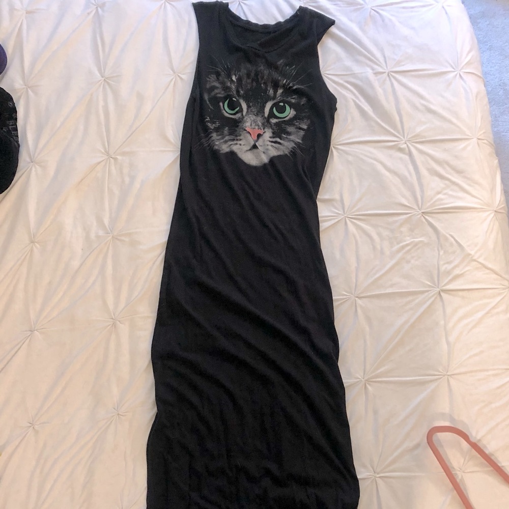 Sleeveless Kitten Bodycon Maxi Dress